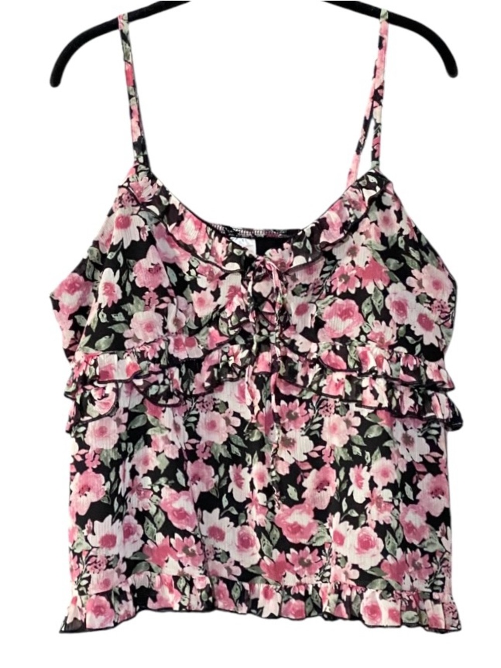 No Boundaries Floral Babydoll Top 3X Ruffle Coquette Cottagecore Fairycore